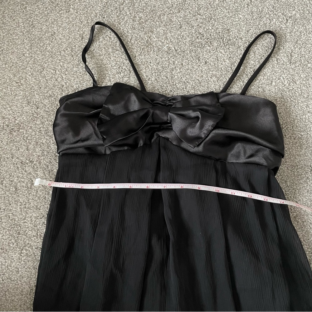 3/$45 Satin Bow Babydoll Mini Dress - Picture 5 of 7